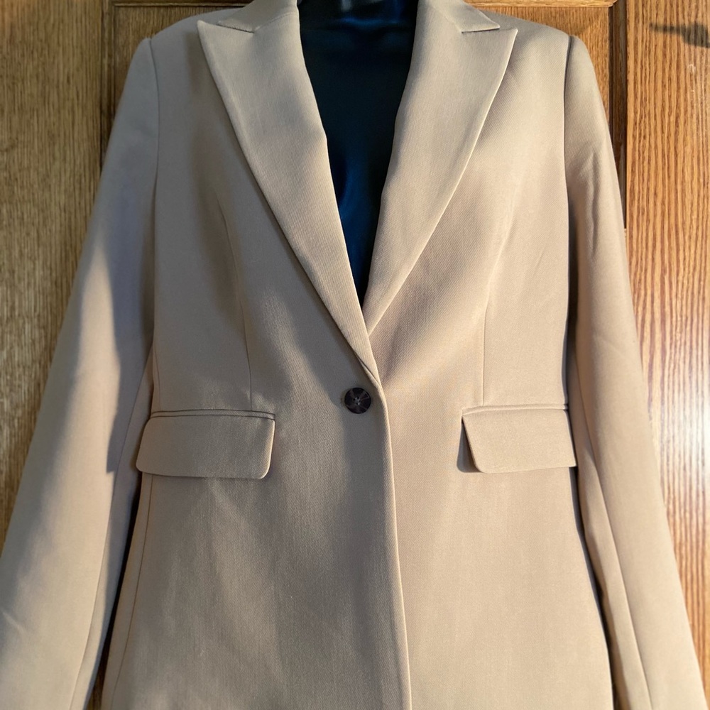Nine West Camel Color Button Front Blazer Size 6 … - image 1